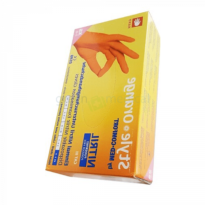 Перчатки нитриловие без пудри №100 STYLE COLOR ORANGE 1332